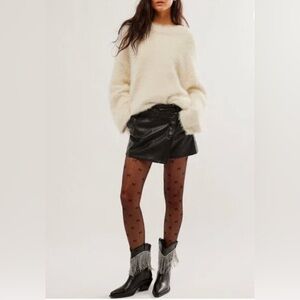 FREE PEOPLE NWT Wynne Vegan Skirt / Black